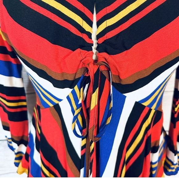 NWT Express Multi colored peplum Top shirt size XS - Picture 6 of 11